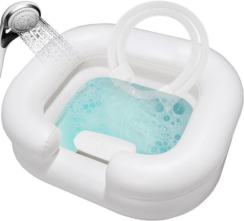 Goping Large Size Inflatable Hair Washing Basin with Built-in Head Comfort Pillow Shampoo Basin for Elderly Disabled Pregnant Injured Bedridden - Image 1
